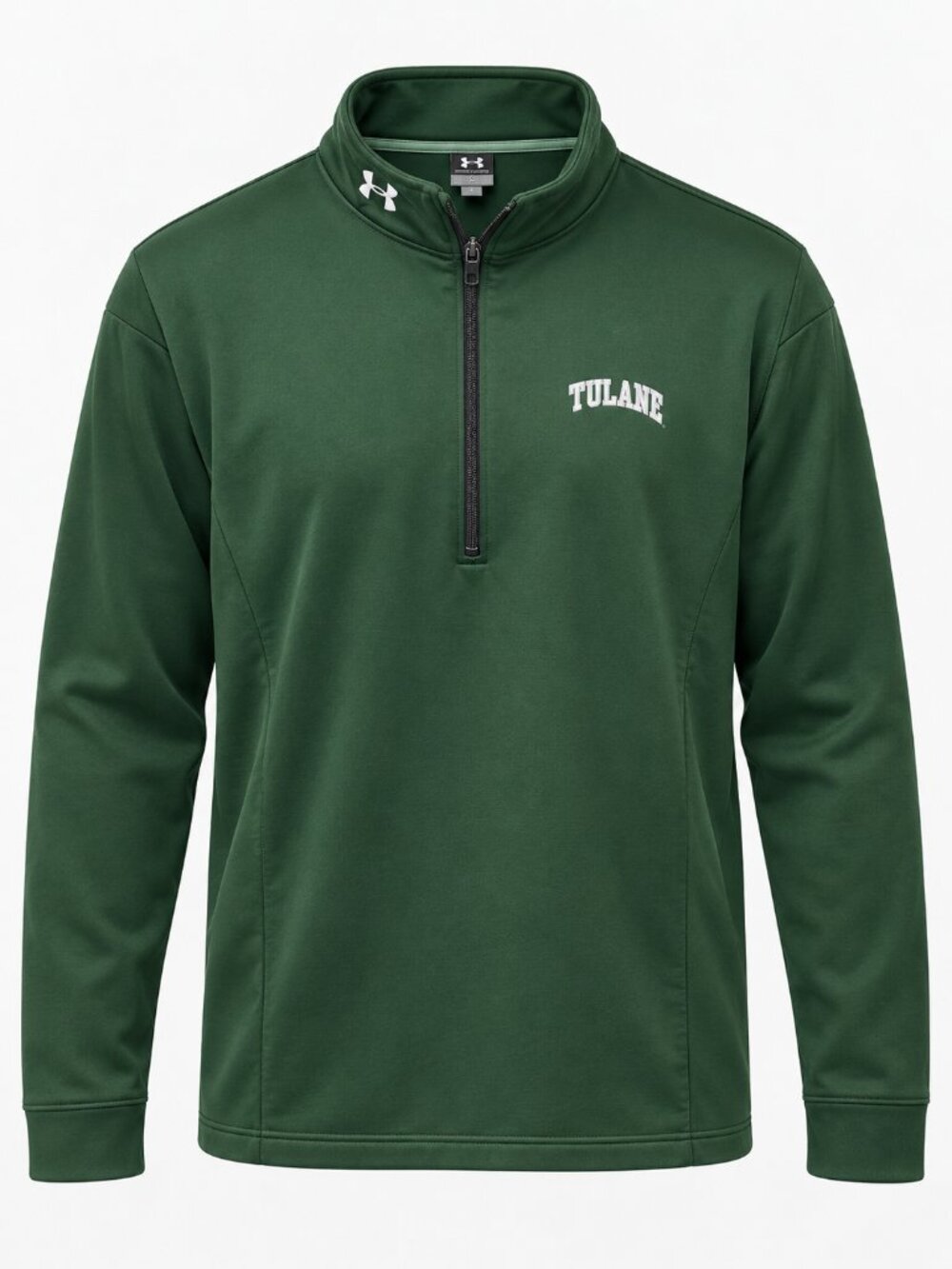 Under Armour New Orleans Tulane Green Wave Quarter Zip Pullover Dark Green XXL